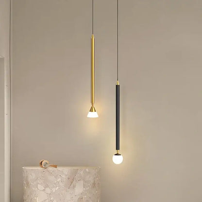Minimalist black & gold led pendant lamp for bedroom living room