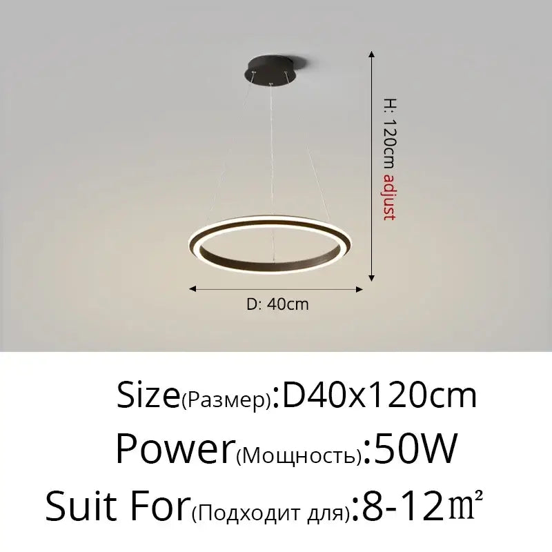 Modern minimalist white circular led pendant lamp for bedroom