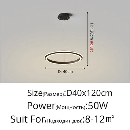 Modern minimalist white circular led pendant lamp for bedroom