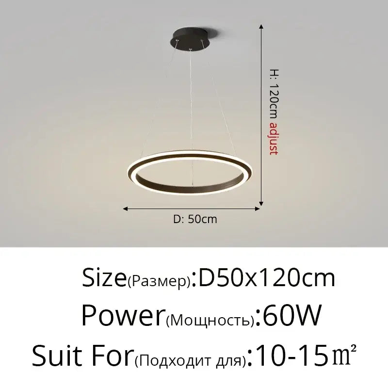 Modern minimalist white circular led pendant lamp for bedroom