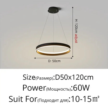 Modern minimalist white circular led pendant lamp for bedroom