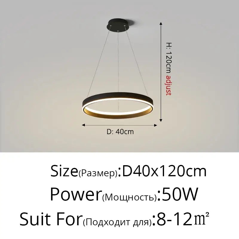 Modern minimalist white circular led pendant lamp for bedroom
