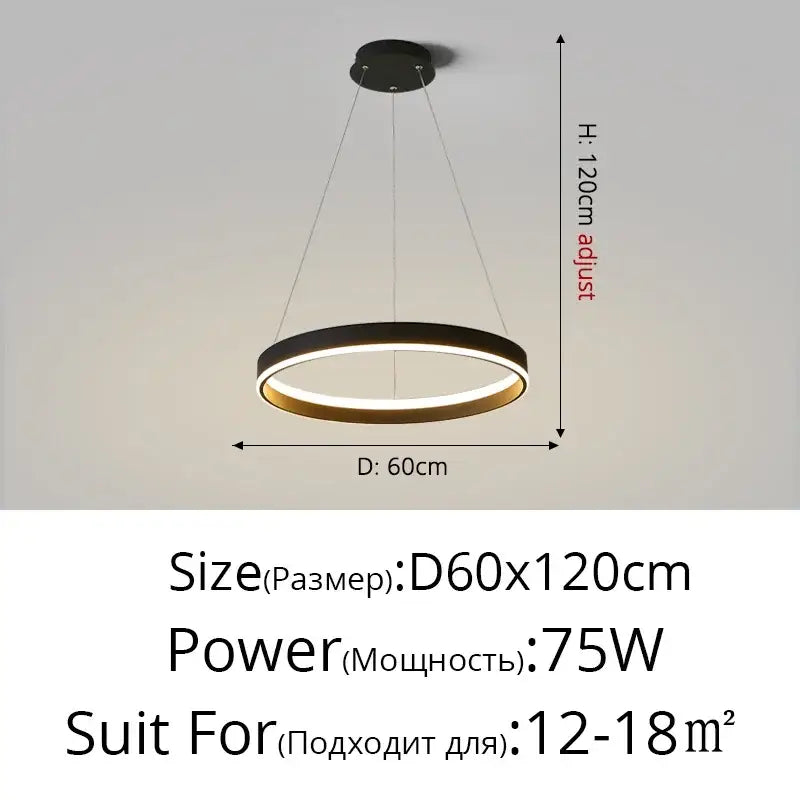 Modern minimalist white circular led pendant lamp for bedroom