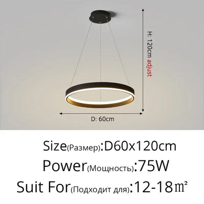 Modern minimalist white circular led pendant lamp for bedroom