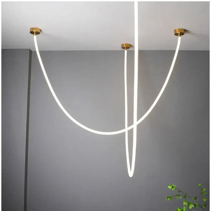 Modern minimalist white and brass led pendant lamp for dining room