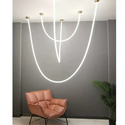 Modern minimalist white and brass led pendant lamp for dining room