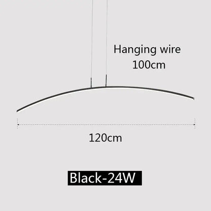 Modern minimalist black led pendant lamp for kitchen and office