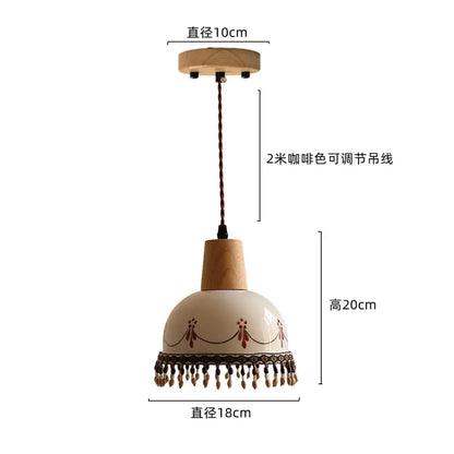 Modern scalloped pink ceramic led pendant lamp for living room