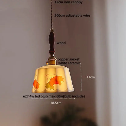 Modern scalloped pink ceramic led pendant lamp for living room