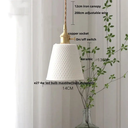 Modern scalloped pink ceramic led pendant lamp for living room