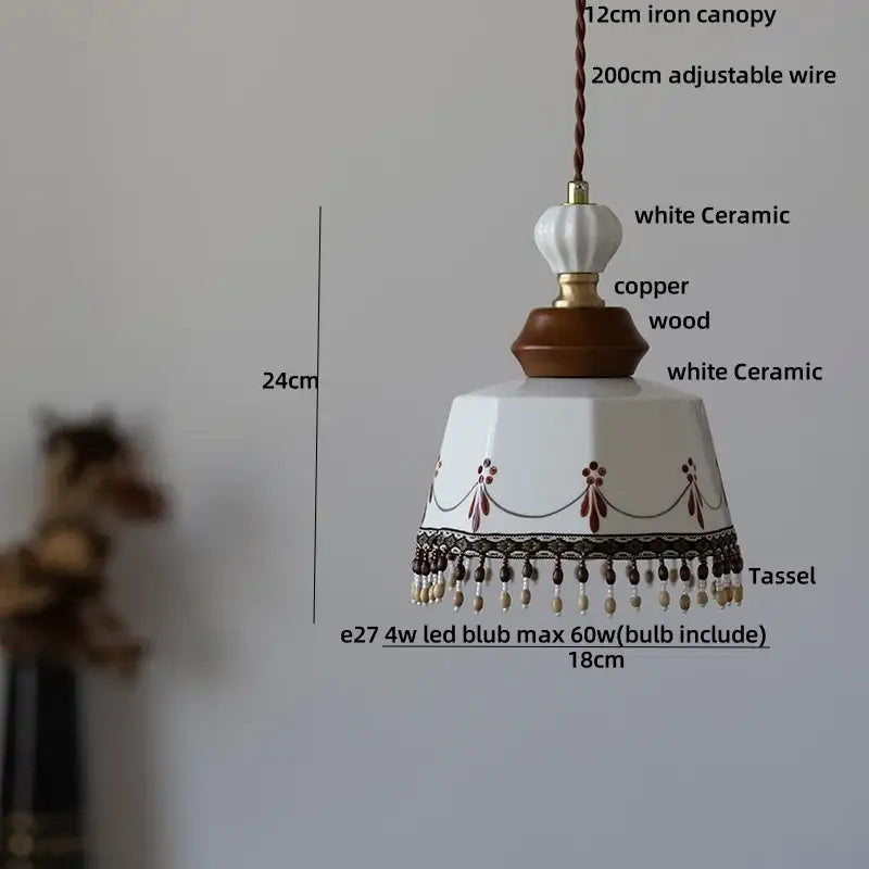 Modern scalloped pink ceramic led pendant lamp for living room