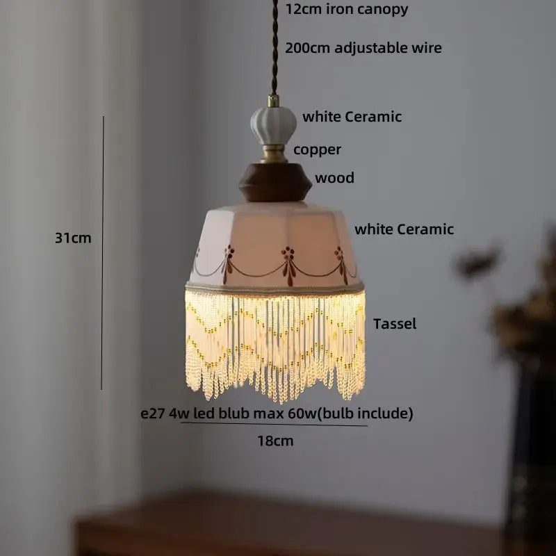 Modern scalloped pink ceramic led pendant lamp for living room
