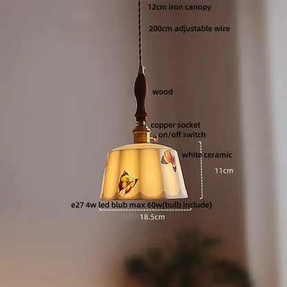 Modern scalloped pink ceramic led pendant lamp for living room