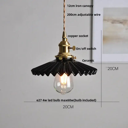 Modern scalloped pink ceramic led pendant lamp for living room
