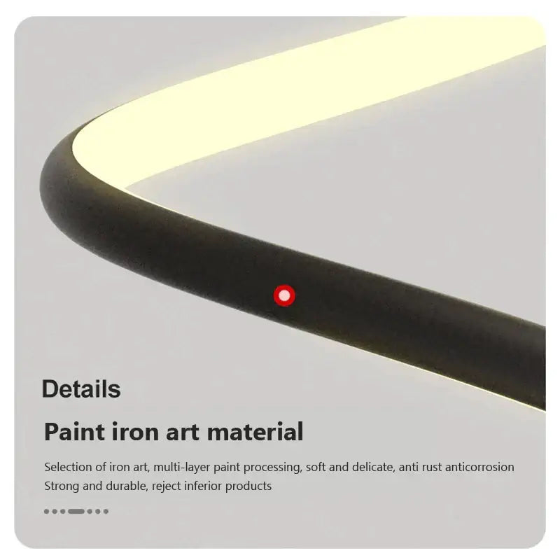 Modern black spiral led pendant lamp for living room