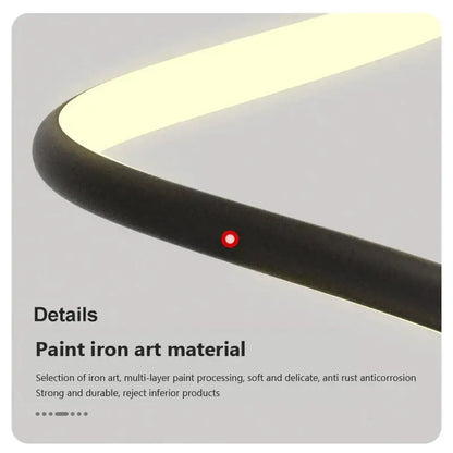 Modern black spiral led pendant lamp for living room