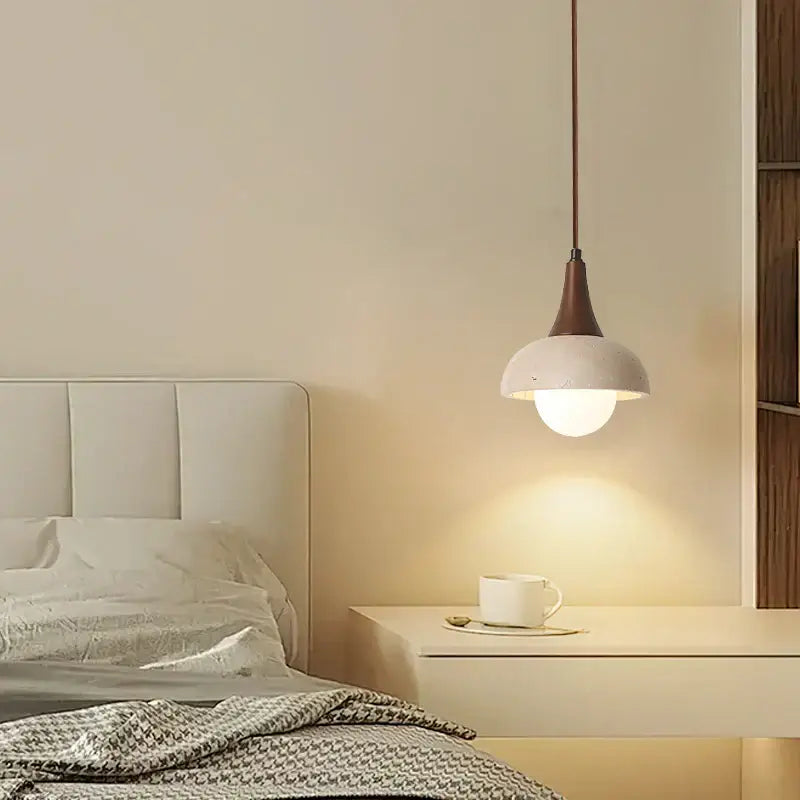Modern brown & concrete led pendant lamp – kitchen hanging light