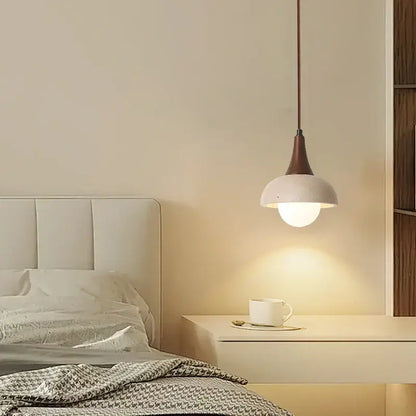 Modern brown & concrete led pendant lamp – kitchen hanging light