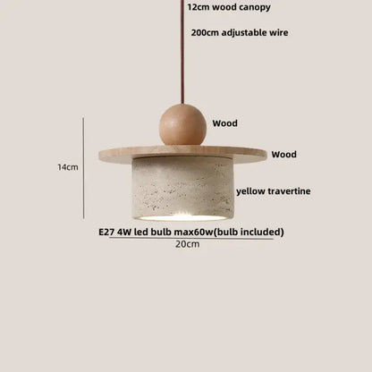 Modern brown & concrete led pendant lamp – kitchen hanging light