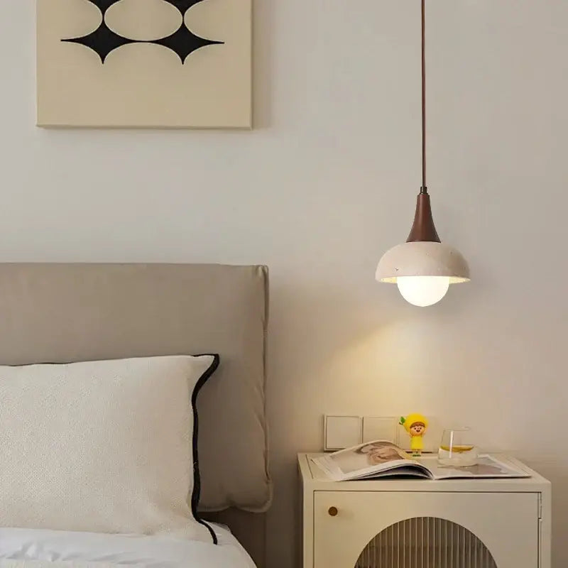 Modern brown & concrete led pendant lamp – kitchen hanging light