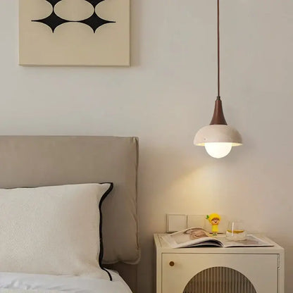 Modern brown & concrete led pendant lamp – kitchen hanging light