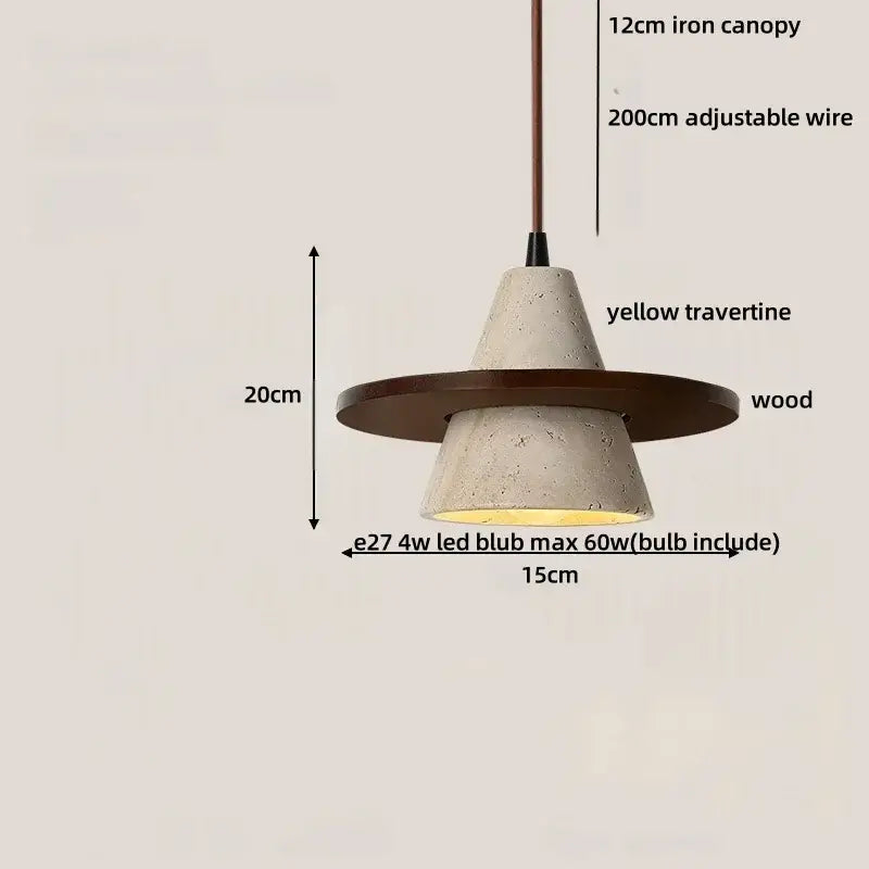 Modern brown & concrete led pendant lamp – kitchen hanging light