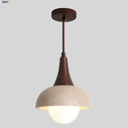 Modern brown & concrete led pendant lamp – kitchen hanging light