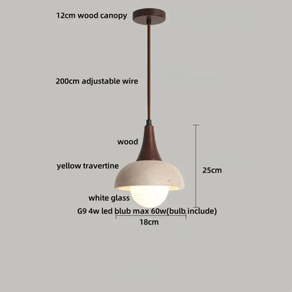 Modern brown & concrete led pendant lamp – kitchen hanging light