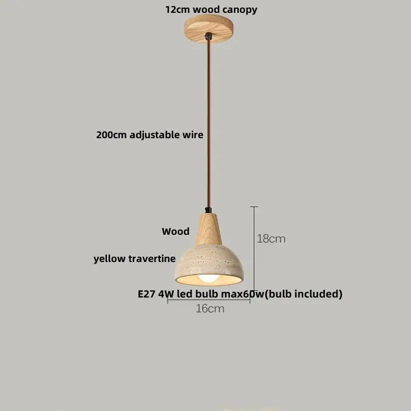 Modern brown & concrete led pendant lamp – kitchen hanging light