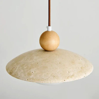 Minimalist beige and wood led pendant lamp kitchen hanging light