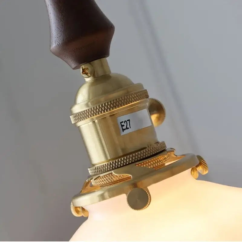 Antique brass petal glass led pendant lamp dining room