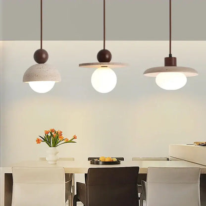 Modern white concrete led pendant lamp dining room lighting