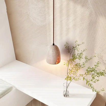 Japanese yellow travertine led pendant lamp kitchen hanging light