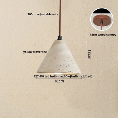 Japanese yellow travertine led pendant lamp kitchen hanging light