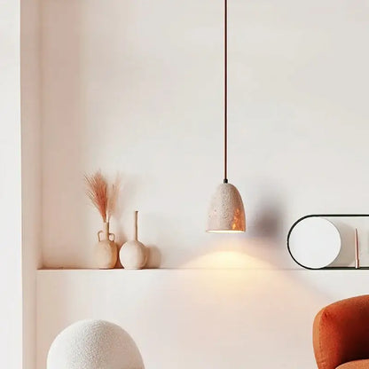Japanese yellow travertine led pendant lamp kitchen hanging light