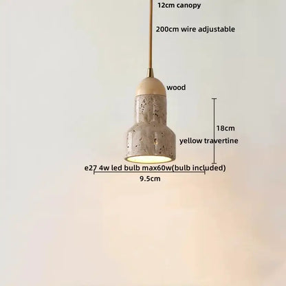 Japanese yellow travertine led pendant lamp kitchen hanging light