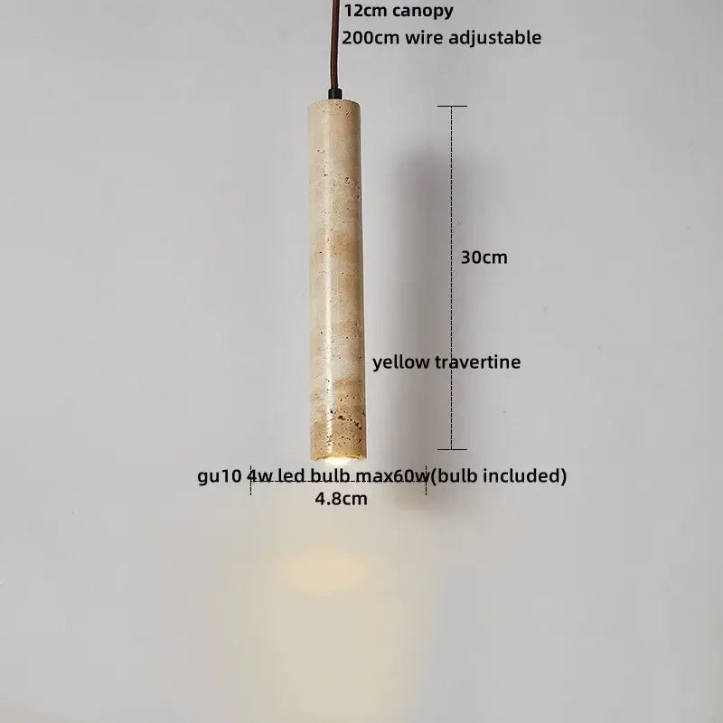 Japanese yellow travertine led pendant lamp kitchen hanging light