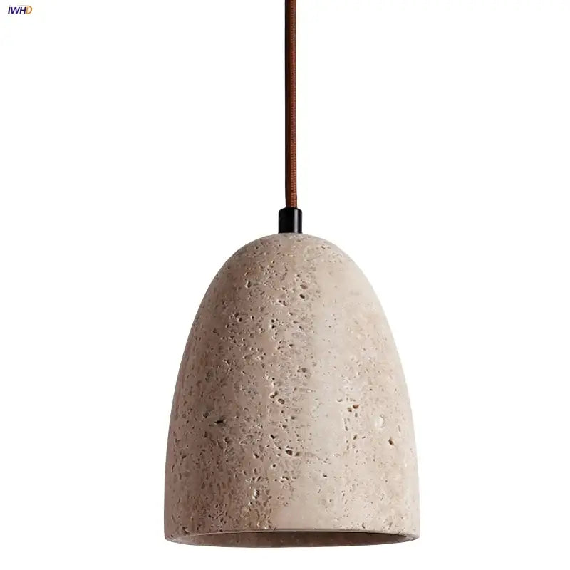 Japanese yellow travertine led pendant lamp kitchen hanging light