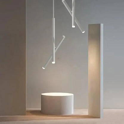 Minimalist white adjustable led pendant light for living room