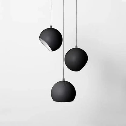 Minimalist matte white led pendant light dining room set
