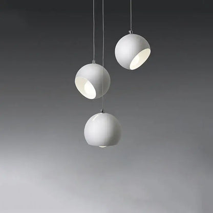 Minimalist matte white led pendant light dining room set