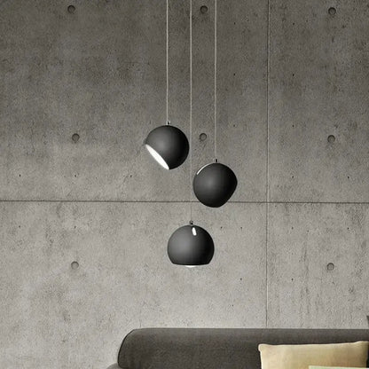 Minimalist matte white led pendant light dining room set