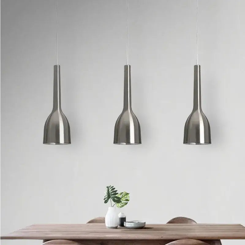 Modern brushed nickel led pendant light for dining room