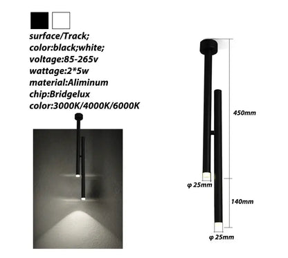Minimalist black intersecting led pendant light for dining room