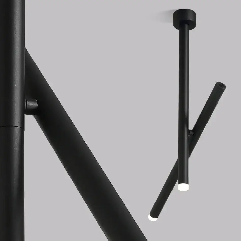 Minimalist black intersecting led pendant light for dining room