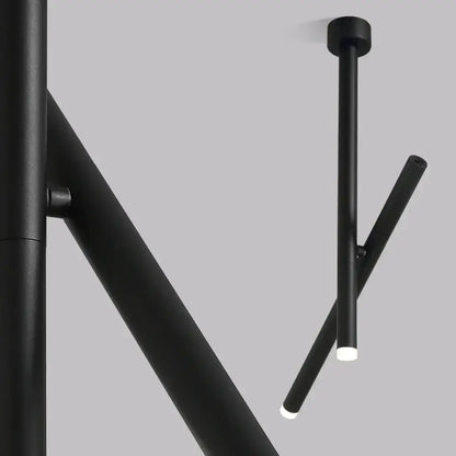 Minimalist black intersecting led pendant light for dining room