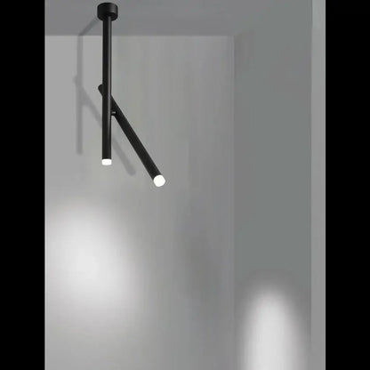 Minimalist black intersecting led pendant light for dining room