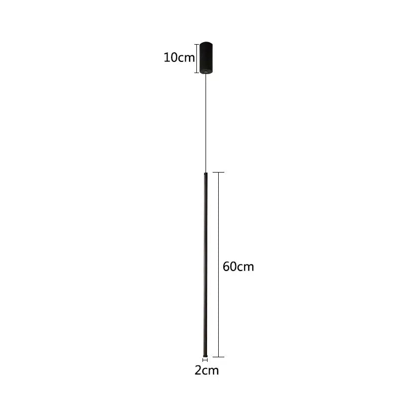 Modern black adjustable line strip pendant light for living room