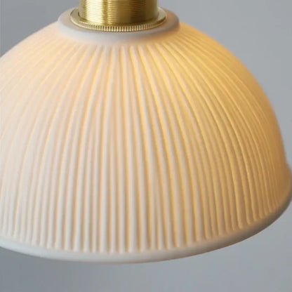 Japanese ribbed white ceramic led pendant light dining room ash wood