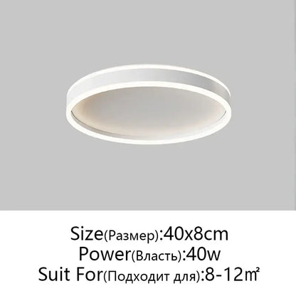 Modern black & white circular led pendant light dining room